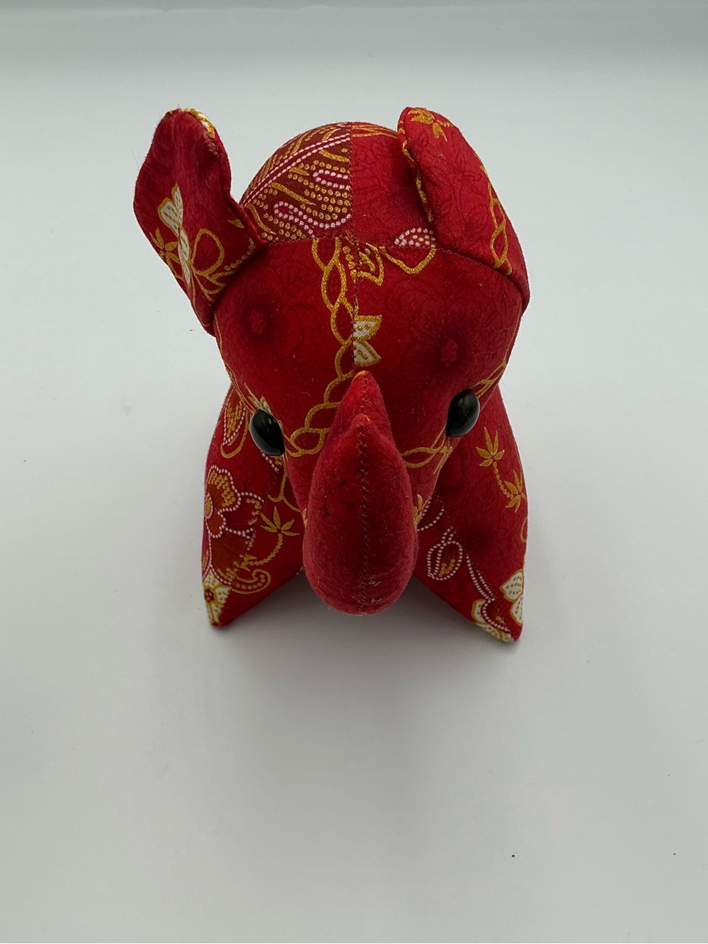 Handcrafted Red Elephant Fabric Accent - Brand